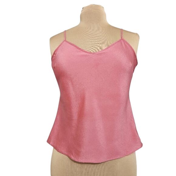 Talbots Petites Pink Silky Adjustable Strap Camisole Tank Top 8P - Picture 1 of 11